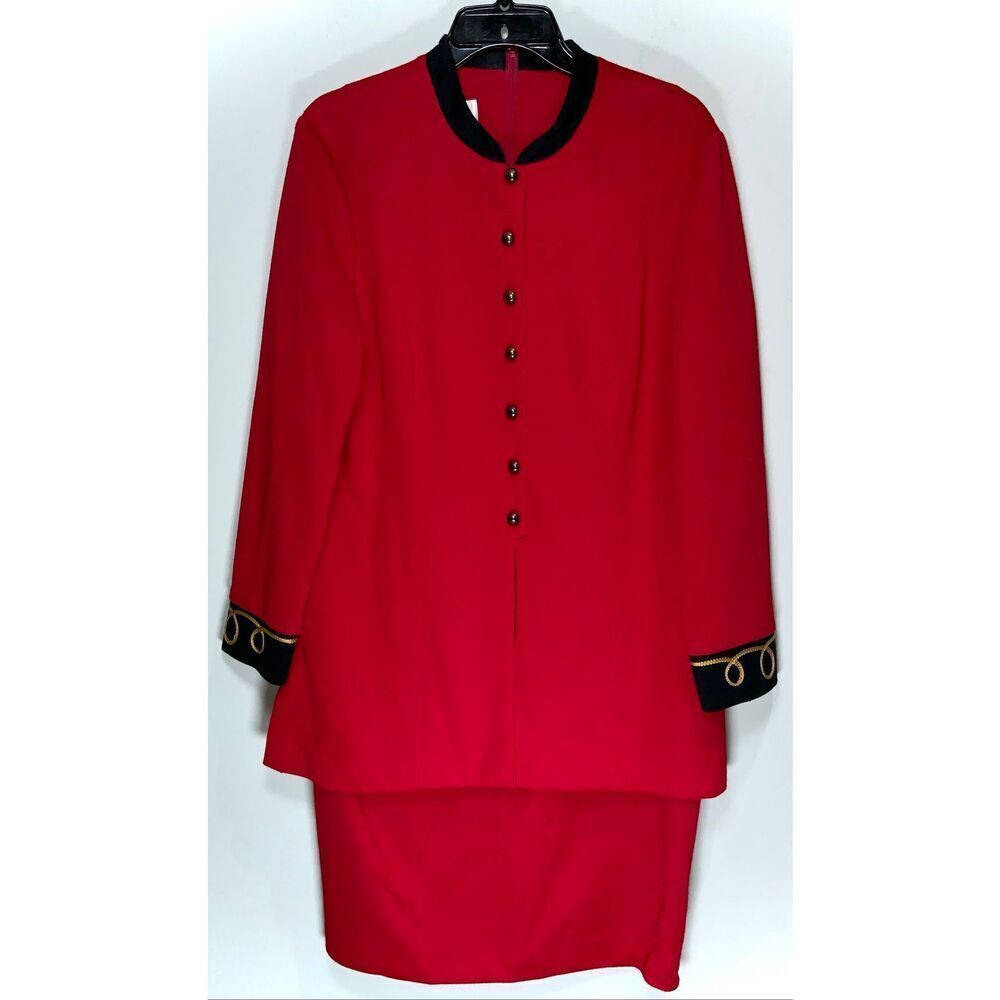 Leslie Fay red vintage 90s dress size 16 petite